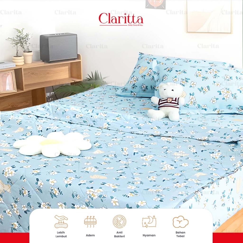 Claritta - Aruna Bedding Set Sprei Bedcover Motif Karakter Sarung Guling Sarung Bantal Katun Microte