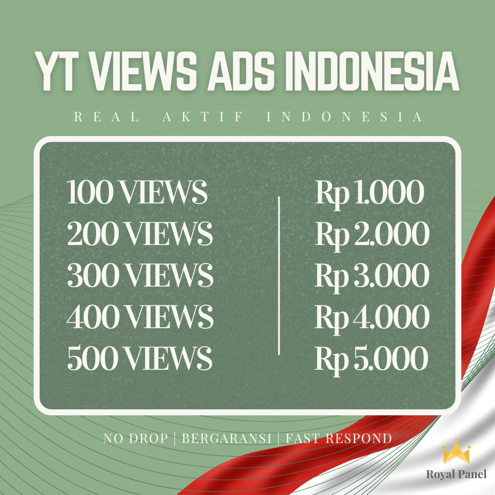 Youtube Views Ads Indonesia PREMIUM Real Aktif Traffic Indo - HIGH QUALITY