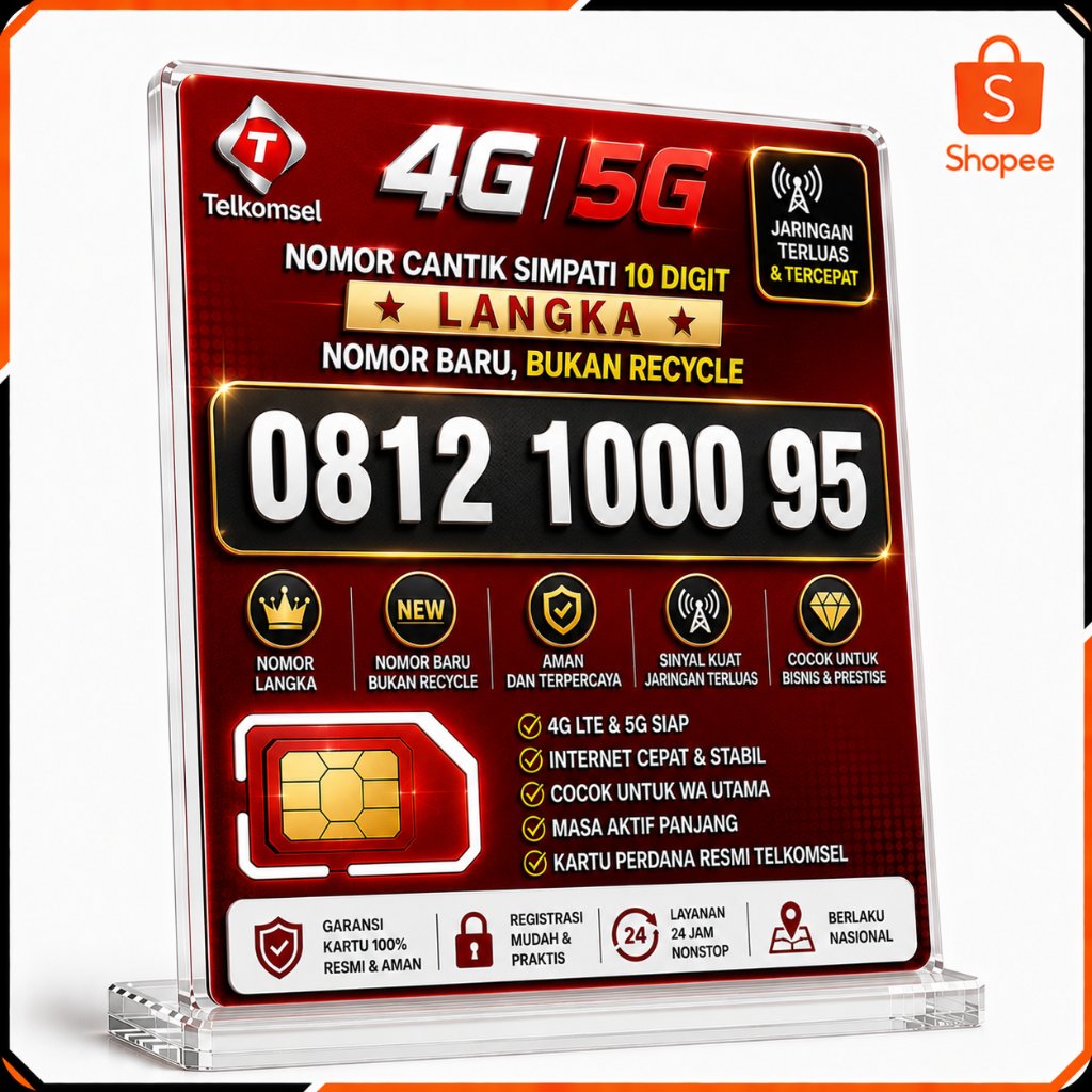 Nomor Cantik Simpati 10 Digit Bonus kuota 20GB | Kartu Perdana Telkomsel 5G 4G Segel Baru