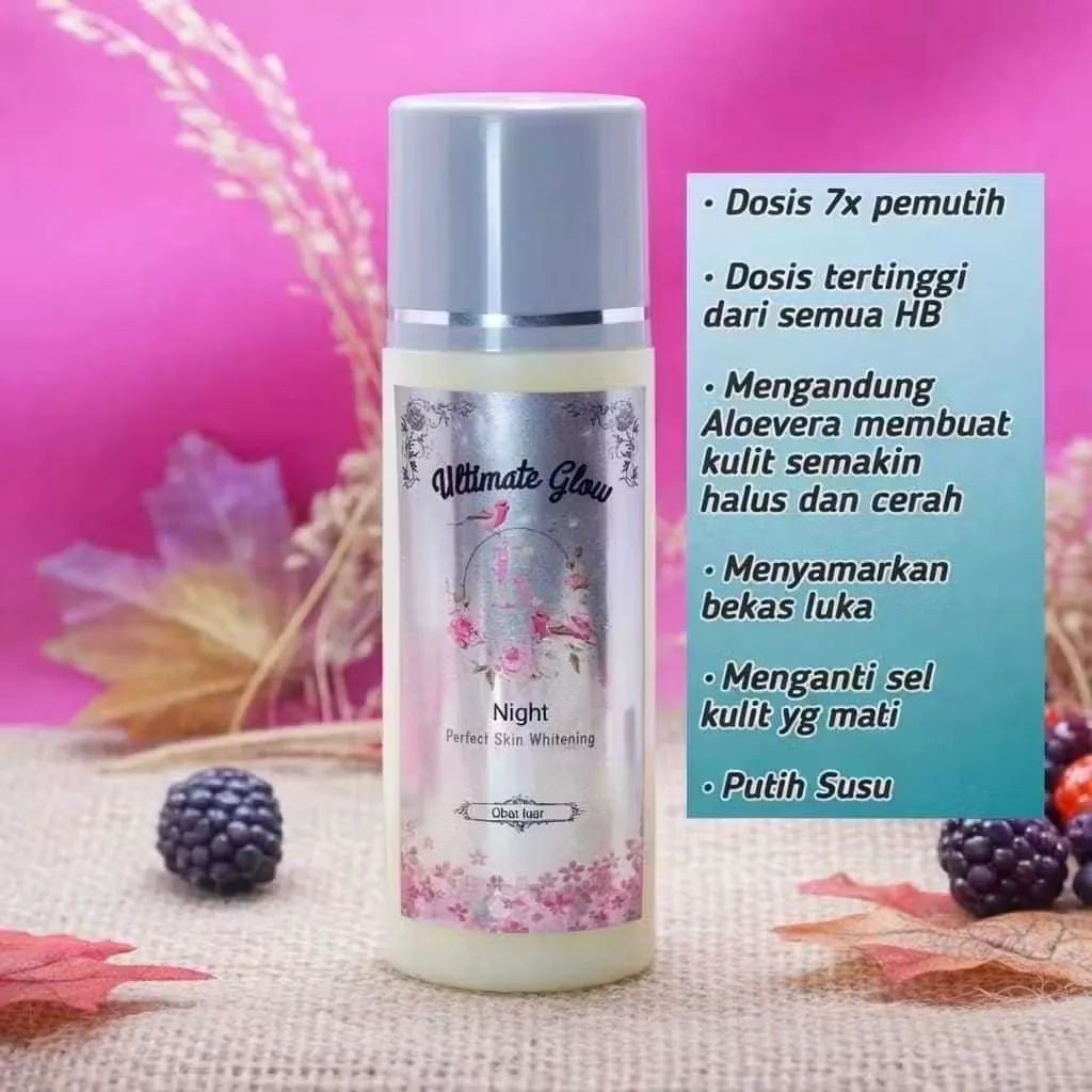 HB ULTIMATE GLOW 7X LEBIH CEPAT DOSIS NIGHT EXTRA DOSIS HB LOTION WHITENING PEMUTIH BADAN