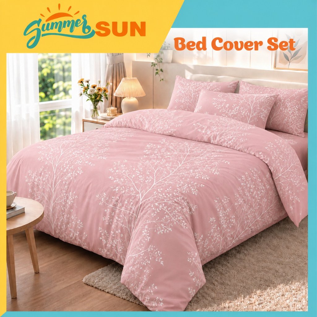 Bed Cover Set Pink Ara  - Summersun09