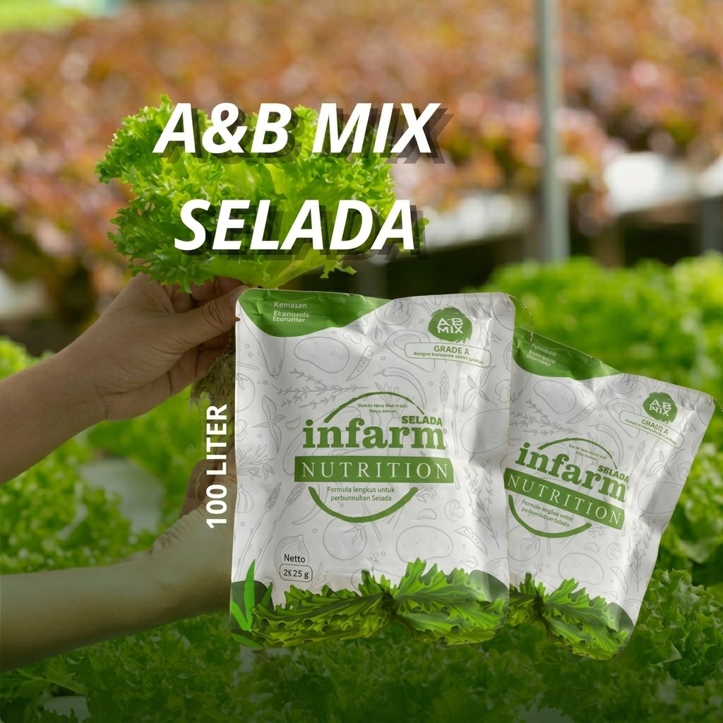 Nutrisi AB MIX, Infarm, Nutrisi Sayuran, 100 Liter, Nutrisi Lengkap, Hidroponik