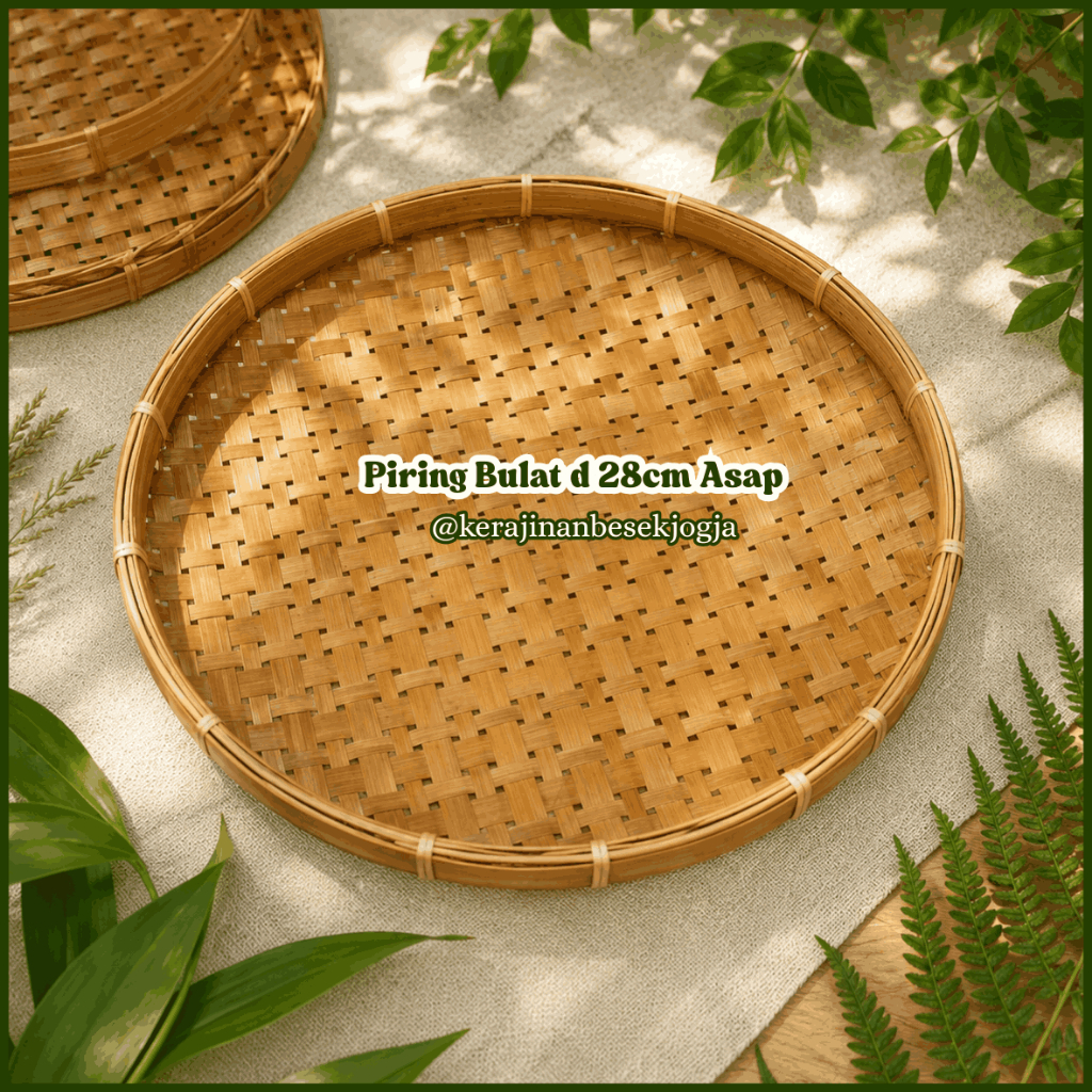 PIRING BULAT BAMBU NATURAL | piring bambu piring saji piring angkringan piring lesehan
