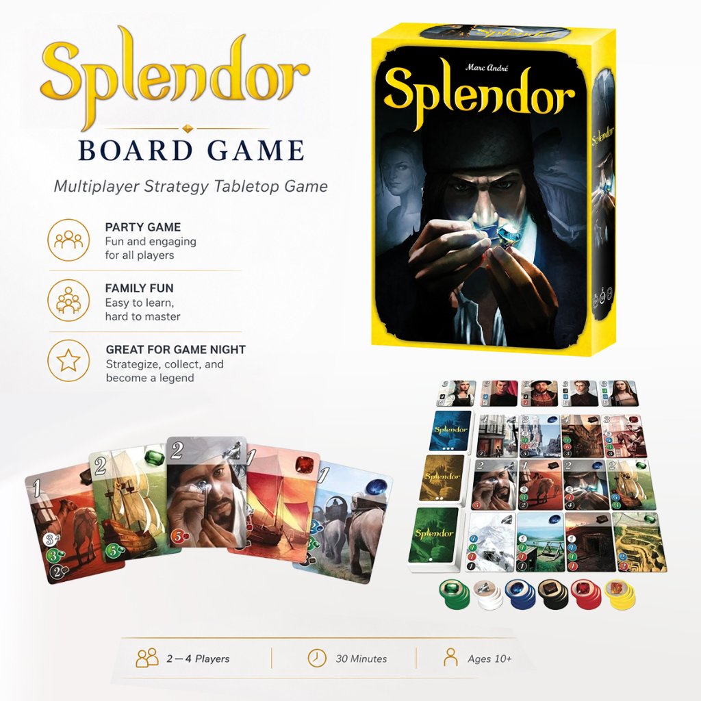 Board Game Splendor - English Board Game - Koin Karton