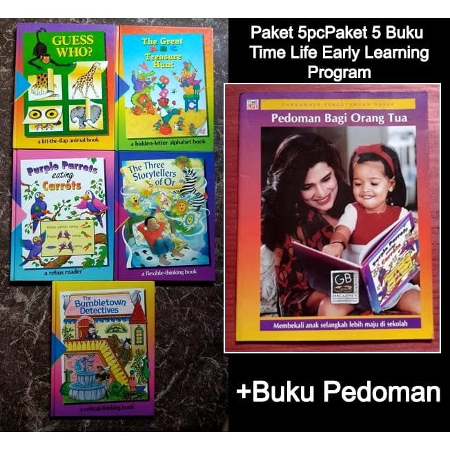 Paket 5pc Buku Time Life Early Learning Program & Gratis 1pc Buku Pedoman bagi Orang Tua