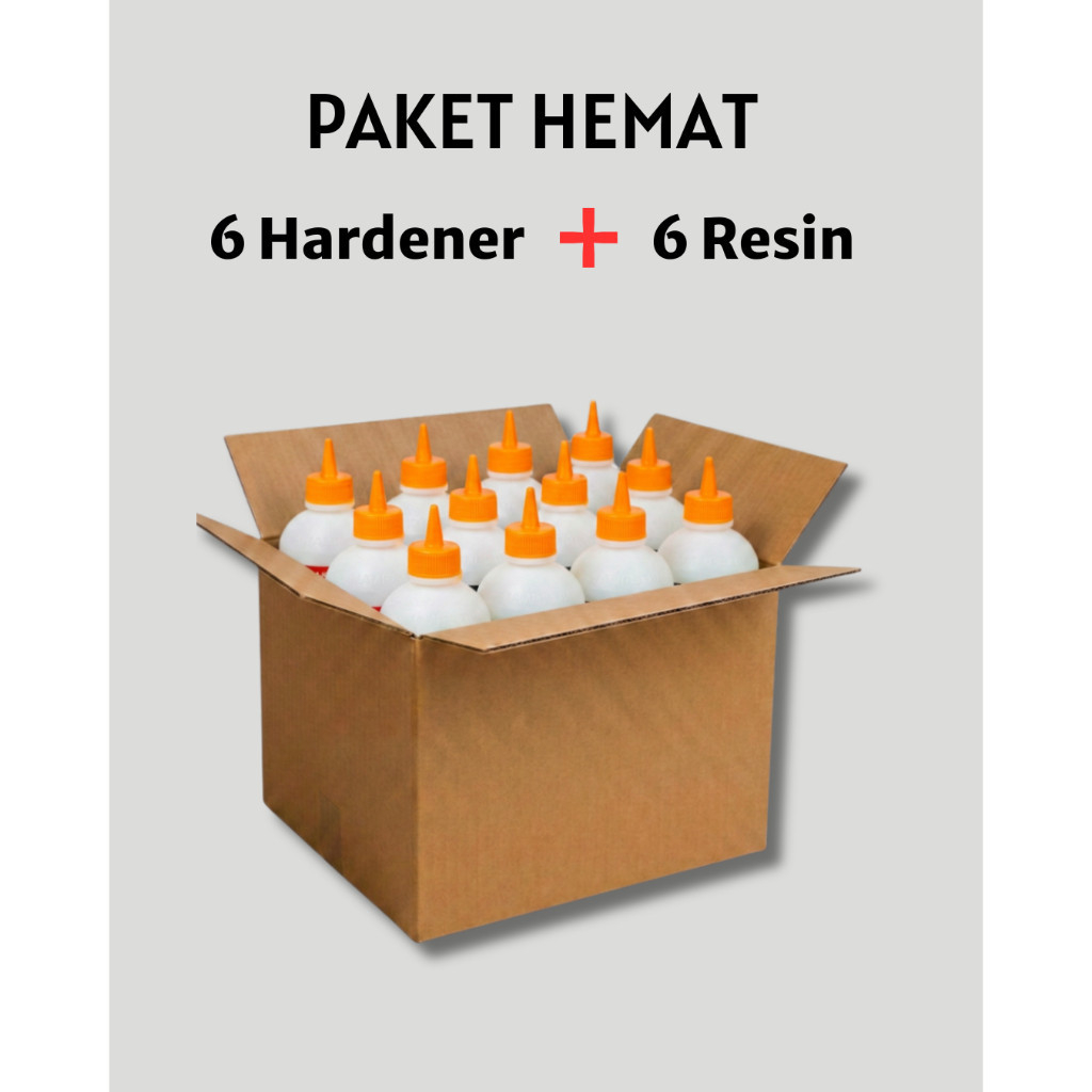 [isi 6] 1Paket Hemat 6 Hardener + 6 Resin Resin Epoksi Champstar