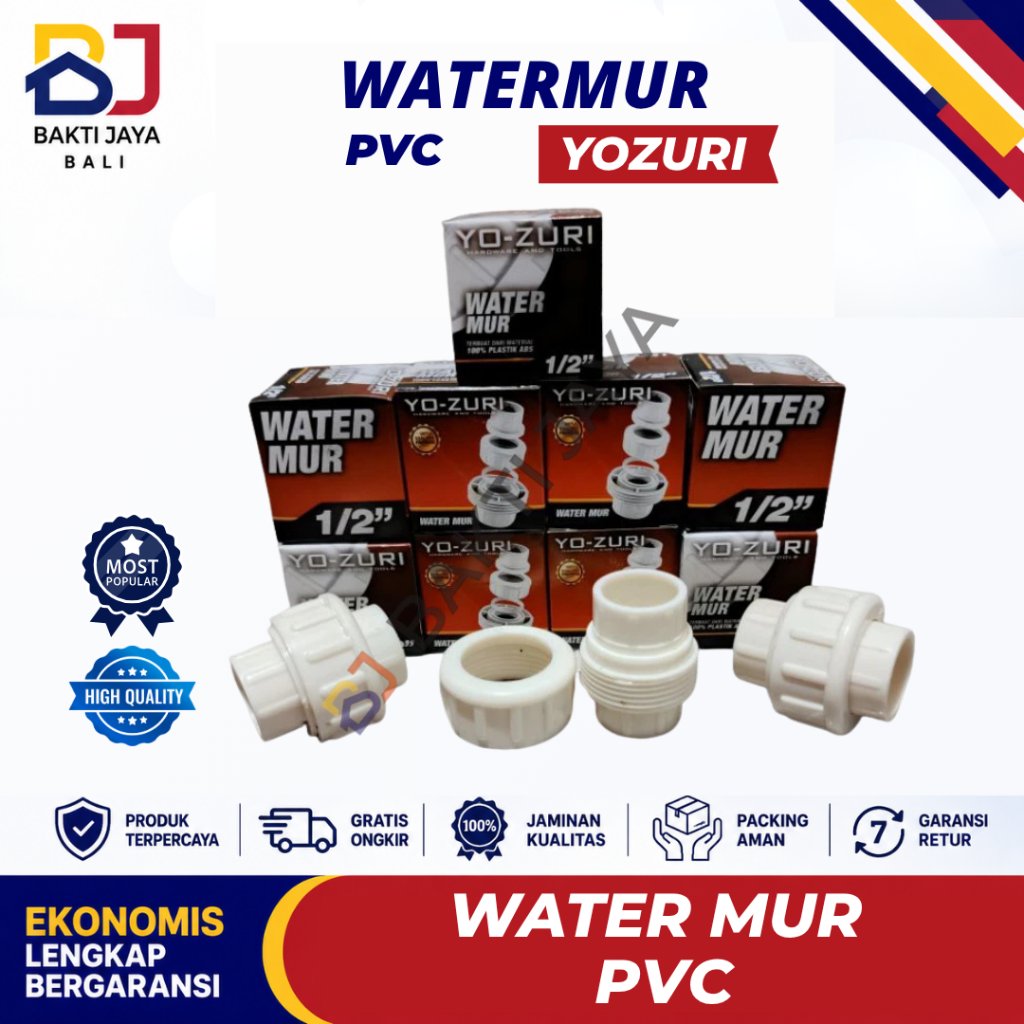 WaterMur | Water Mur Air Pompa | Penyambung Saluran | Union Sock | Watermur pompa plastik polos | Un