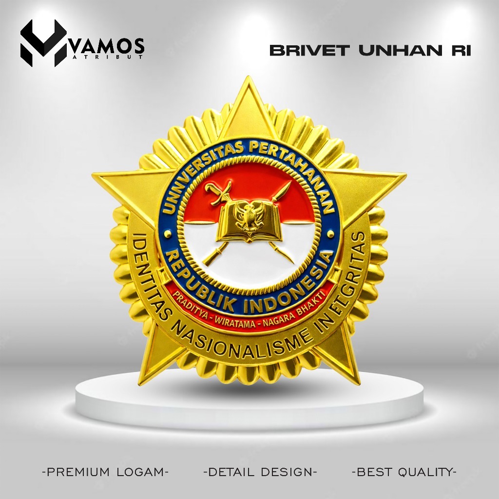 PIN BRIVET UNHAN / UNIVERSITAS PERTAHANAN LOGAM PREMIUM QUALITY - VAMOS ATRIBUT