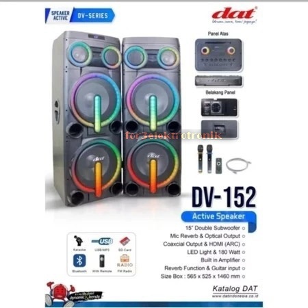 Speaker aktif pasif dat 15 inch dv152 karaoke bluetooth dv 152 aktiv pasiv