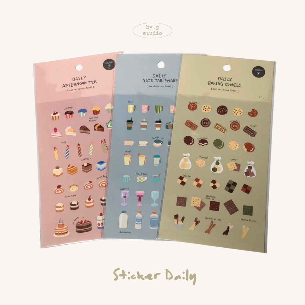 Sticker journaling | daily deco sticker | sticker aesthetic | daily sticker | sticker makanan | stic