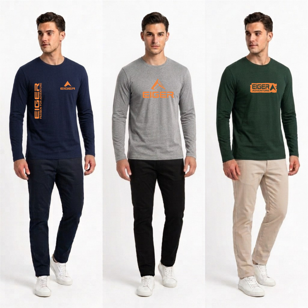 PAKET Isi 3 PCS [ Bisa COD ) Kaos Tebal Bahan Katun - Kaos Distro Cowok Cewek Branded  Kaos Lengan P