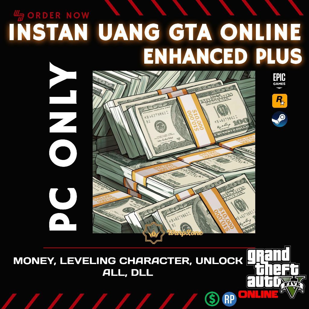 (GARANSI) GTA UANG Cash GTA 5 ONLINE Grand Theft Auto V PC Enhanced Plus