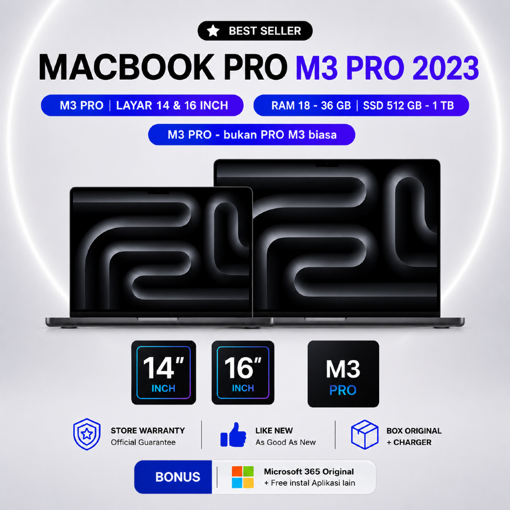 MacBook Pro M3 Pro 14 16 inch inch 2023 | RAM 18GB/36GB| SSD/512GB/1TB/2TB