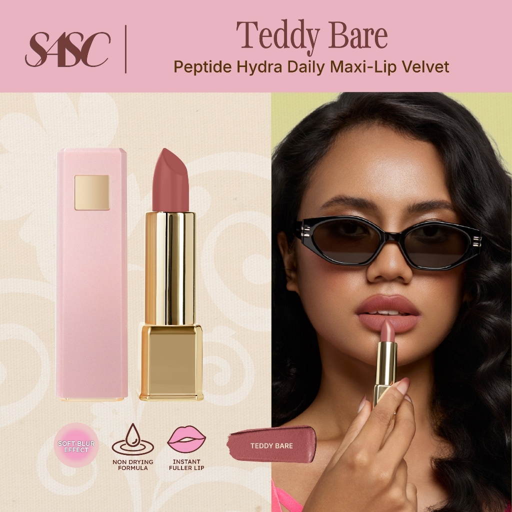 SASC P.H.D Maxi-Lip Velvet Lipstick Plump Effect - Teddy Bare (Cool to Dark Undertone)