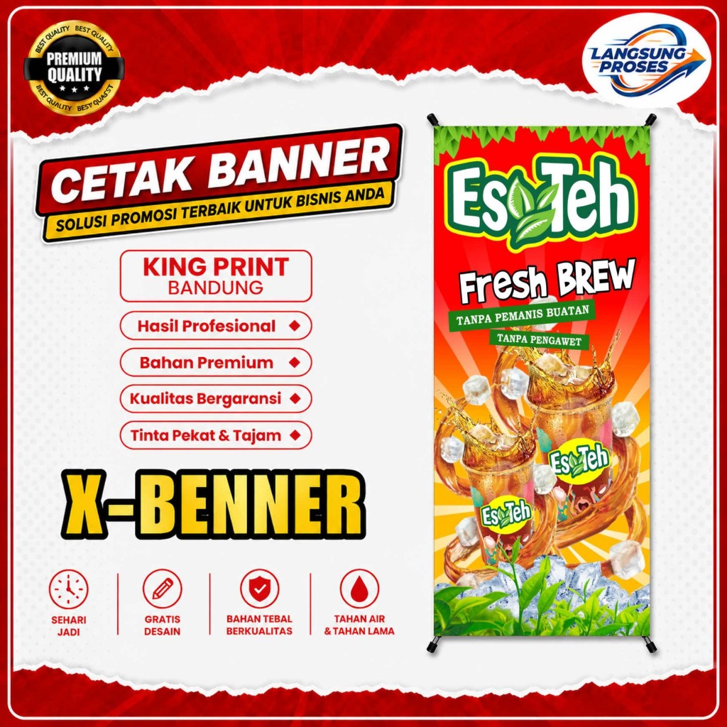 X Banner Es Teh Jumbo Custom Banner Promosi Usaha Minuman