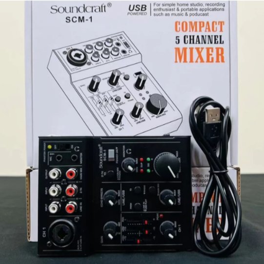 MIXER AUDIO MINI SOUNDCRAFT SCM-1 MIXER+SOUND CARD SCM1