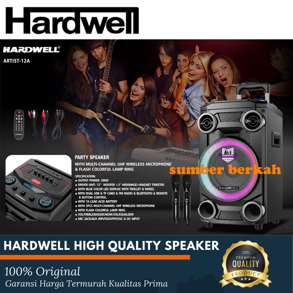 Speaker Portable HARDWELL ARTIST 12A Speaker 12 Inch High Quality