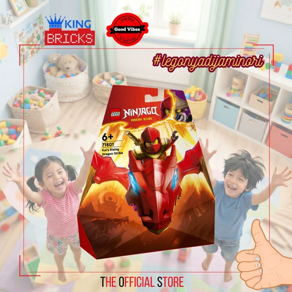 Mainan Anak 71801 Kai Rising Dragon Strike - NINJAGO Robot Ninja LEGO Original Murah Jakarta