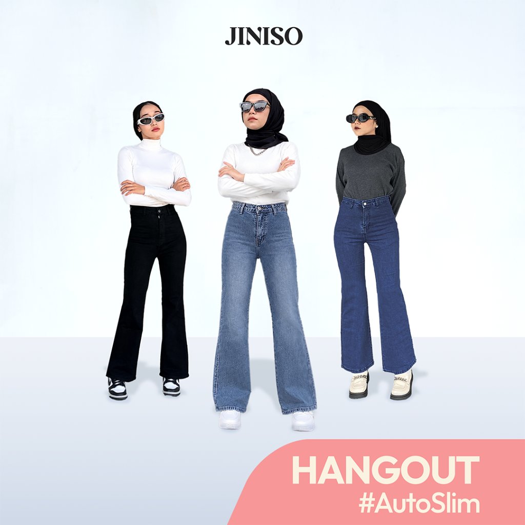 JINISO - Highwaist Stretch Cutbray Jeans Hangout