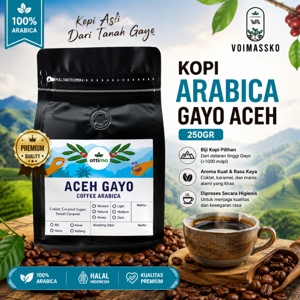 Ottimo Kopi 250gr / Kopi / Kopi Bubuk / Kopi Hitam / Kopi Arabika / Gayo / Kopi Arabica / Kopi Gayo 