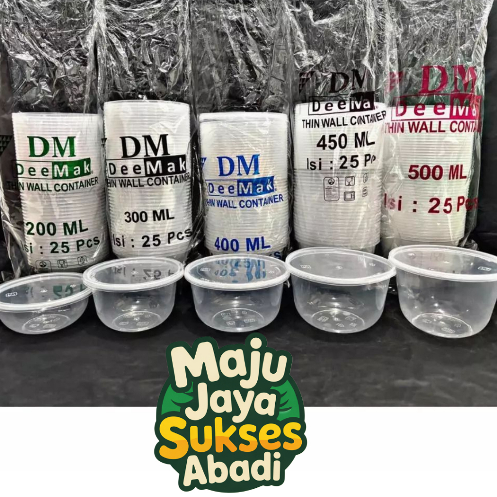 [25pcs] DM Thinwall 200ml, 300ml, 400ml, 450ml, 650ml Round Bowl DM Mangkok Plastik Kotak Makan Mura