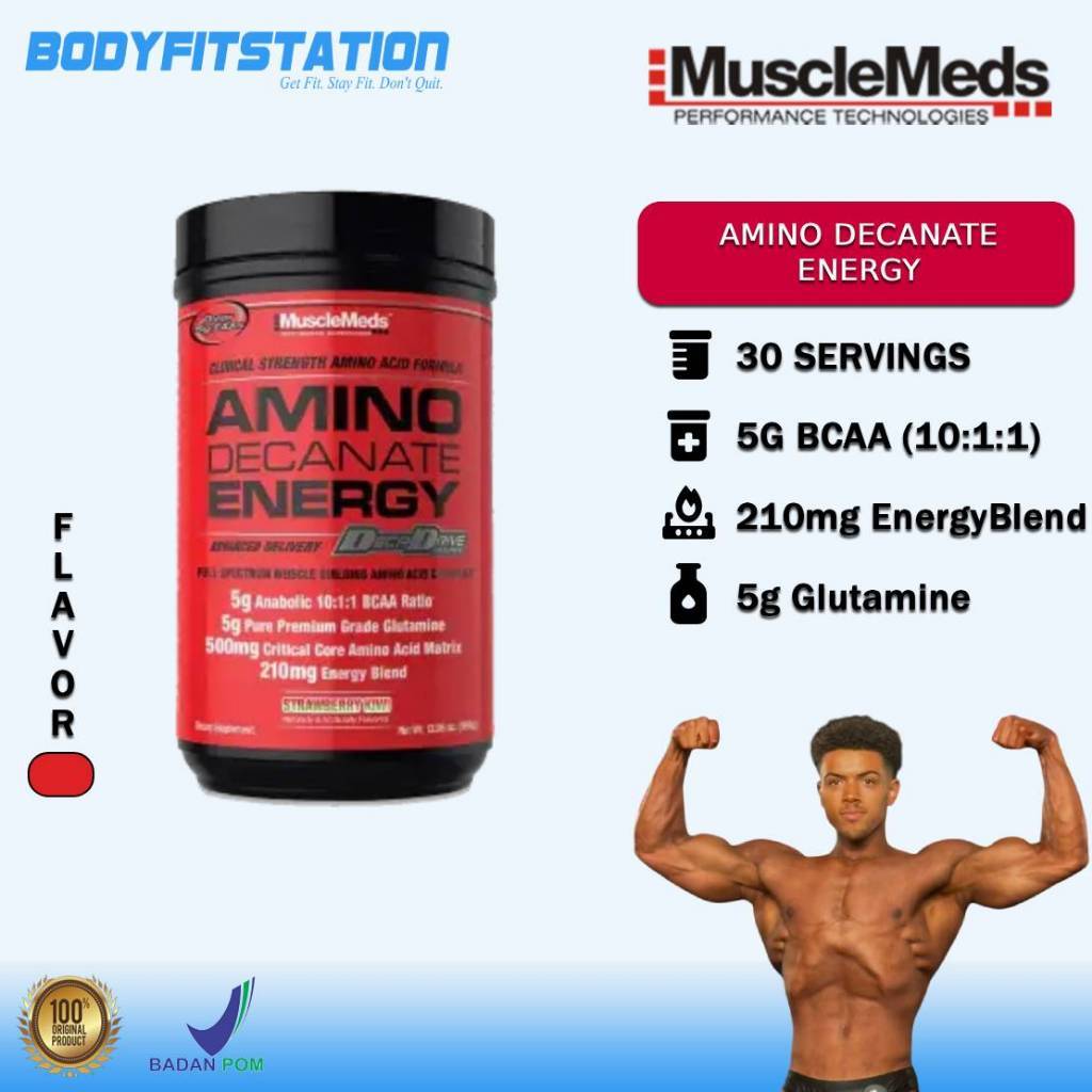Musclemeds Amino Decanate Energy 396 Grams 30 Servings - Suplemen Carnivor Bcaa Energi bodyfitstatio