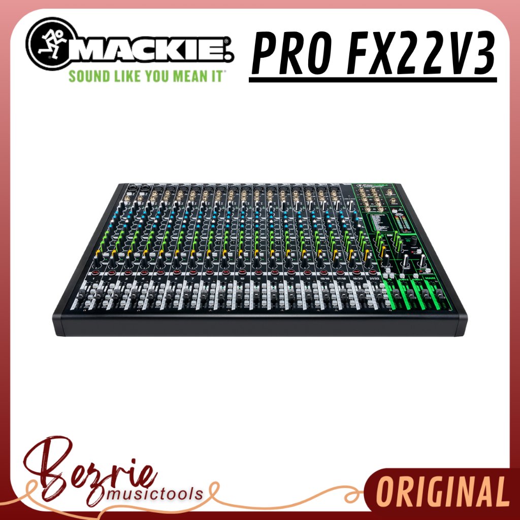 Mixer Audio Mackie PRO FX22V3 FX-22v3 Mixer USB and Effect Original