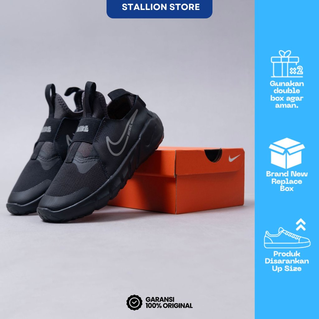 Sepatu Anak / Sepatu Kids / Nike Flex Runner 2 - Black Pewter