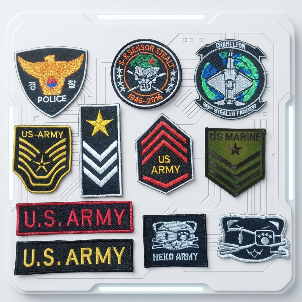 Set Pita Bordir Militer US Army US Marine Police Neko Army Untuk tempelan Patch Baju Uniform