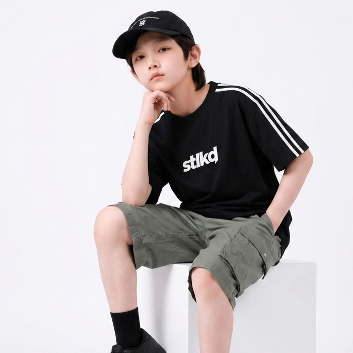 STLKD Kaos Anak Laki Laki Urban Trail Black Usia 1-12 Tahun