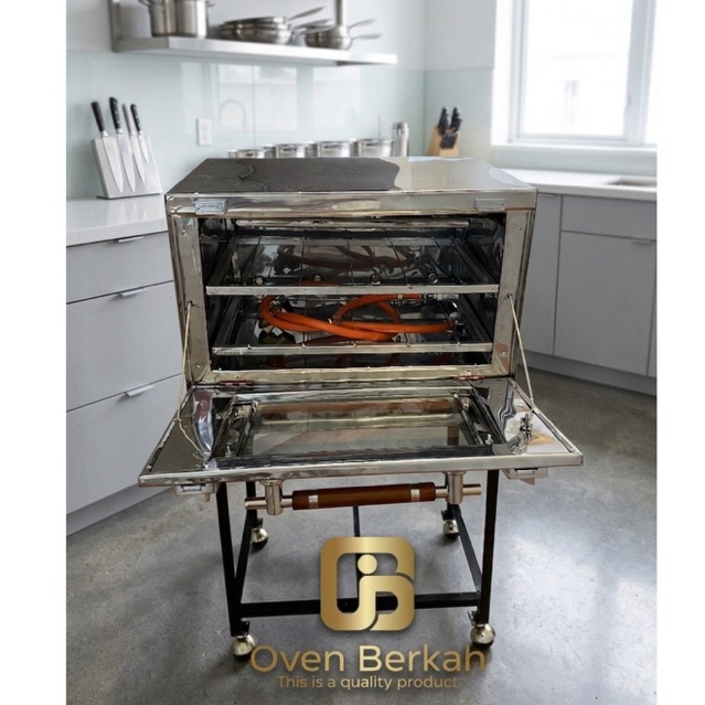Oven Gas Api Atas Bawah Stainless 60x40x45 cm - open gas - oven gas kecil