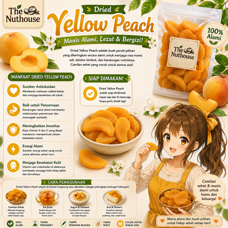 100gr Dried Yellow Peach / Buah Persik Kuning Kering