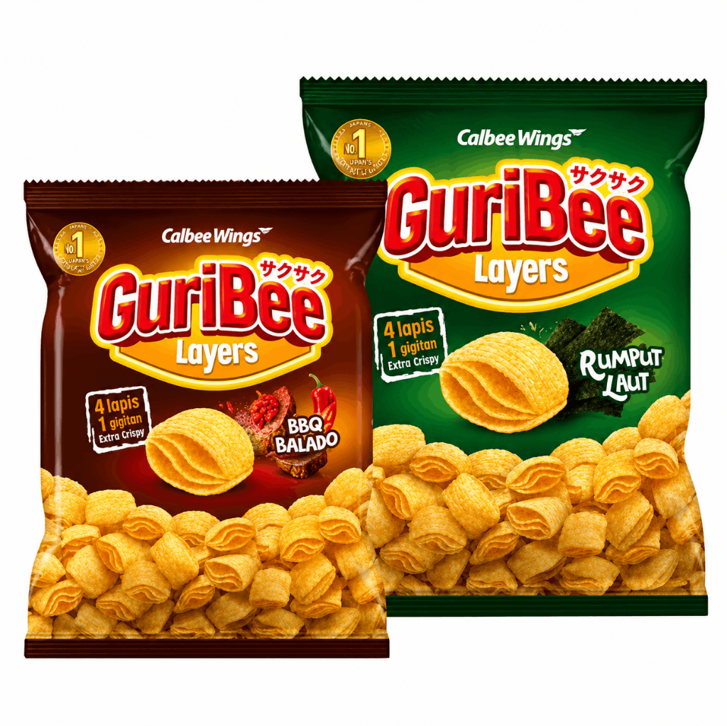Guribee Layers 16gram / Snack Guribee Keripik Kentang Layers Rumput Laut 16gram