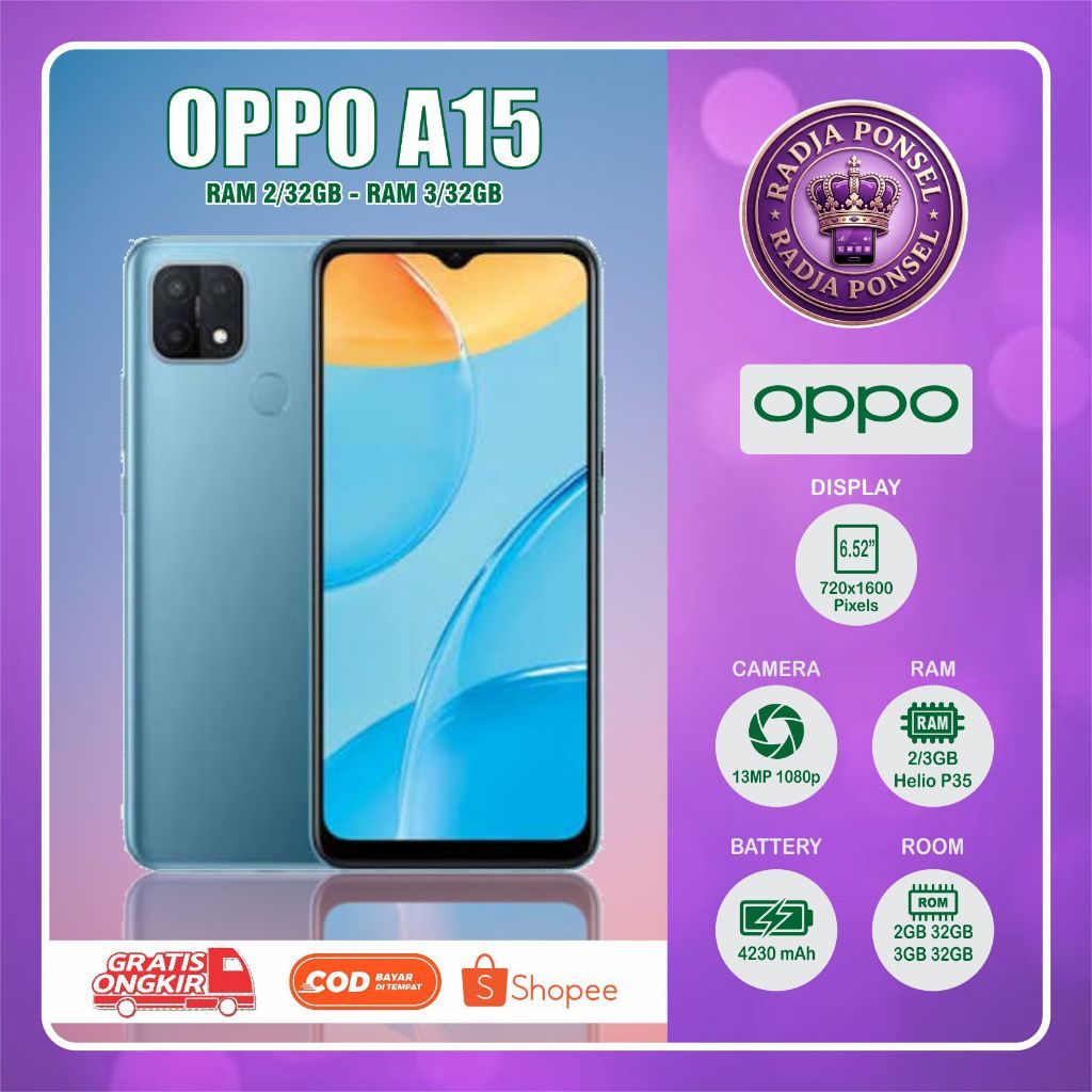 OPPO A15 RAM 3/32GB | HP Second batangan tinggal di pakai