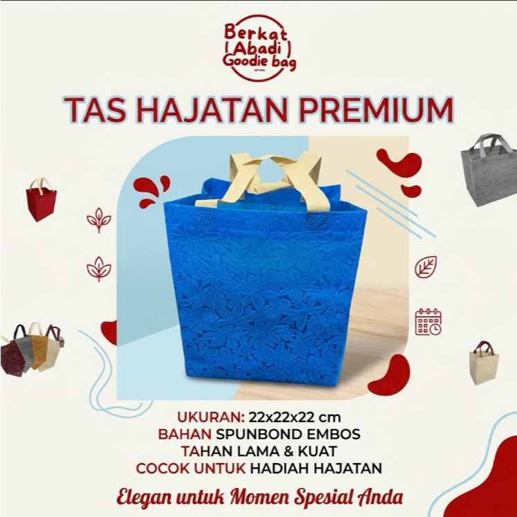 [12biji] tas spundbond embos 22x22 / Tas Hajatan 22x22 / Tas Box 22x22 / Tas Hajatan Spunbond / Tas 