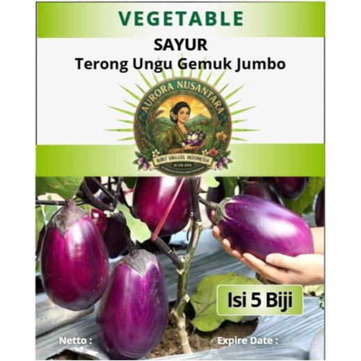 Bibit Unggul Indonesia Terong Ungu Gemuk Jumbo | Biji Benih Terong Ungu Gemuk Jumbo | Terong Ungu Ge