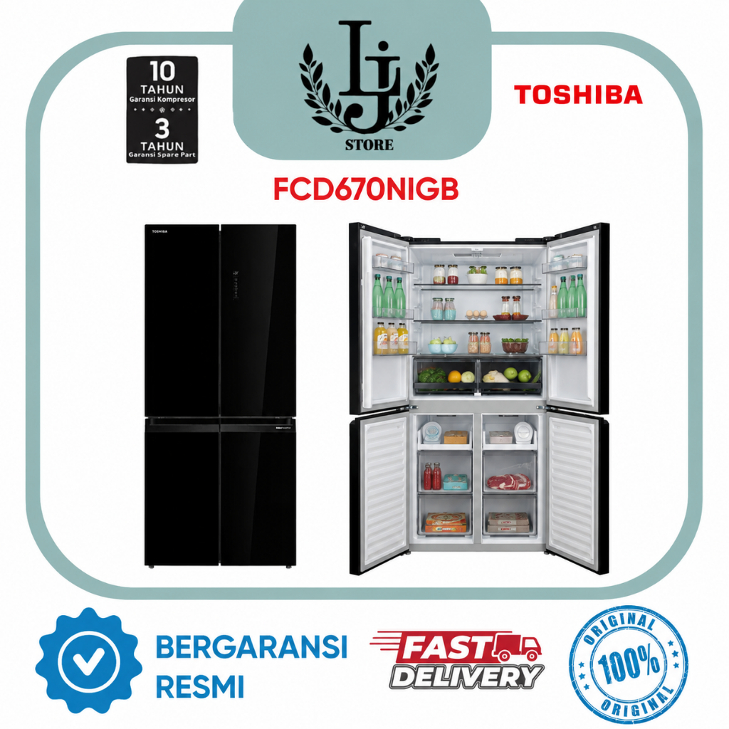 Kulkas Changhong Set By Side 4 Pintu FCD670NIGB Kulkas 4 Pintu Changhong Kulkas Side By Side