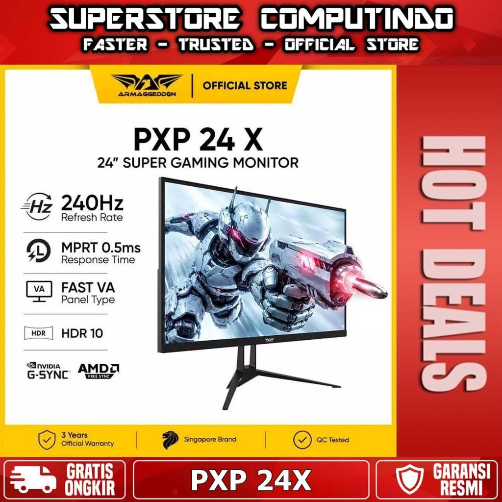 Armaggeddon Monitor Gaming 24 Inch FHD 240Hz Fast VA PXP 24X Black - Garansi 3 Tahun