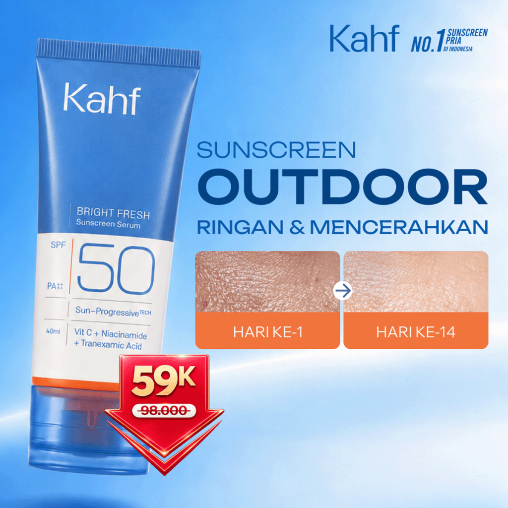 [READY STOCK] Kahf Bright Fresh Sunscreen Serum SPF 50 PA++++ 40 ml & 25 ml - Sunscreen Wajah Pria M