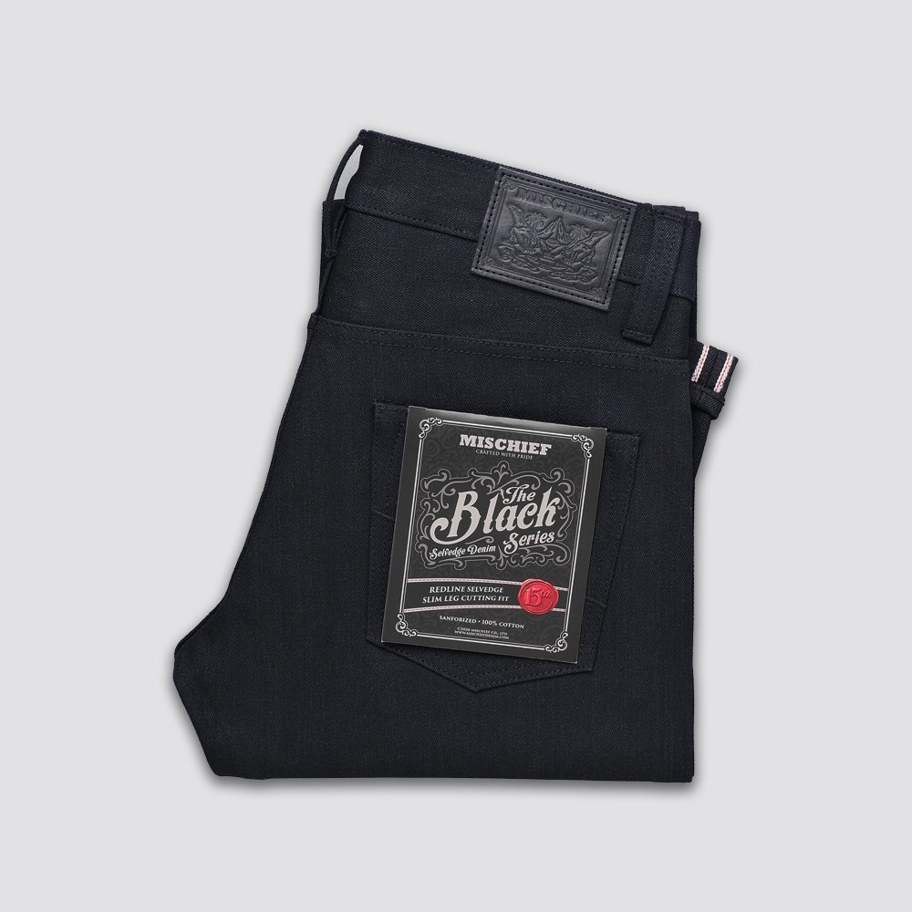 Mischief Denim - SL 002 BK Selvedge 15oz - Black Denim Selvedge