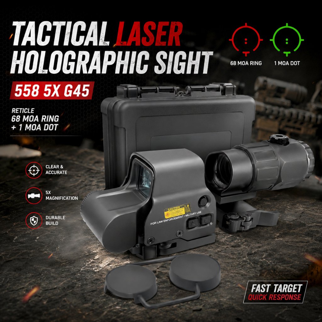 Tactical Laser Holographic Sight 558 5x Magnifier G45 Hitam 112113 EOTECH