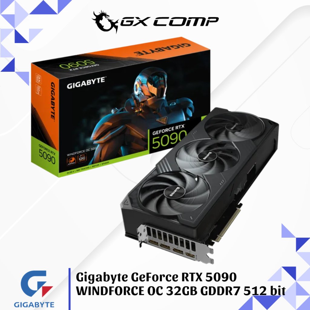 Gigabyte GeForce RTX 5090 WINDFORCE OC 32GB GDDR7 512 bit Garansi Resmi | VGA nVidia RTX5090 32G Tri