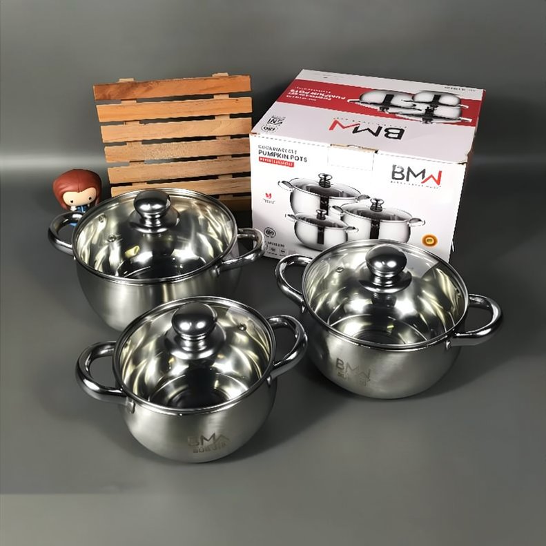 Panci Set Cookware Pumpkin Pot 3 Pcs BMW (PMP-03)