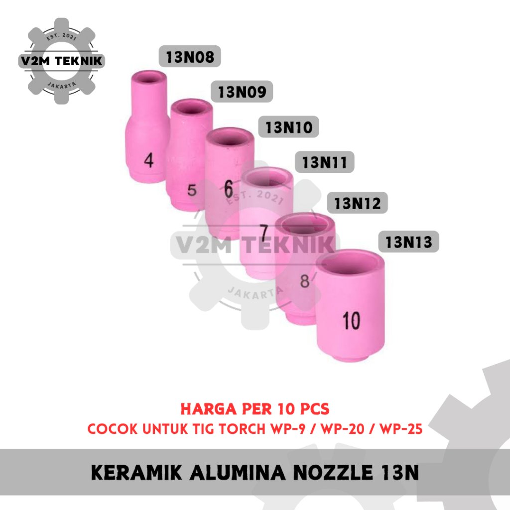Keramik Argon Las WP-9 WP-20 WP-25 No. 4 5 6 7 8 (HARGA PER 10 PCS) / Ceramic Las Tig Argon Alumina 