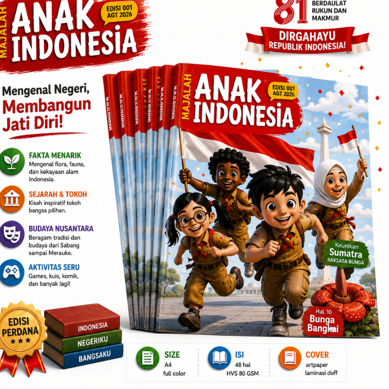 Majalah Anak Indonesia | Edisi Perdana 001 | Majalah Edukasi Anak | Bacaan Seru dan Inspiratif