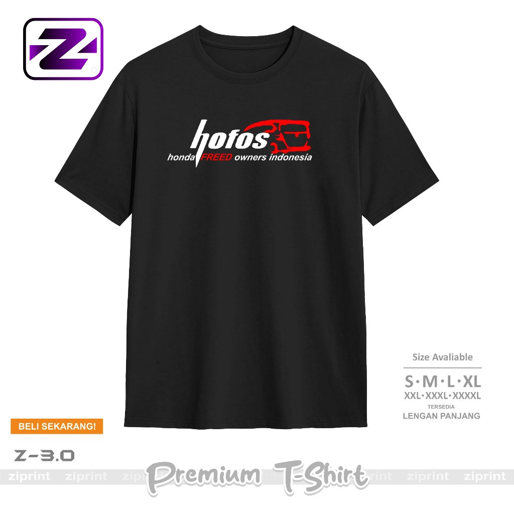 Baju Kaos Siluet Hofos T-Shirt Pria Wanita Kaos Otomotif Hofos