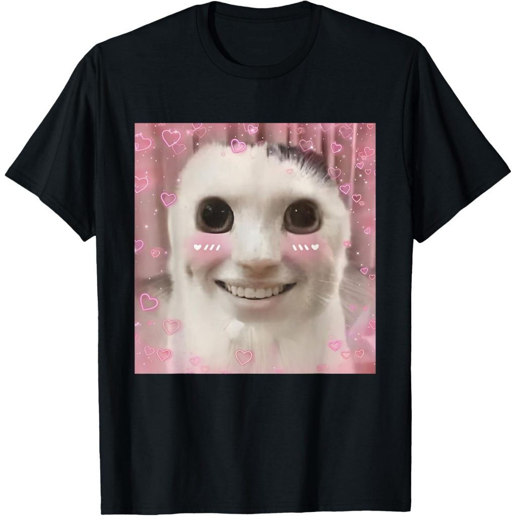 Goofy Ahh Cat Meme Dank Cursed Weirdcore Cringey Banana Cat T-Shirt