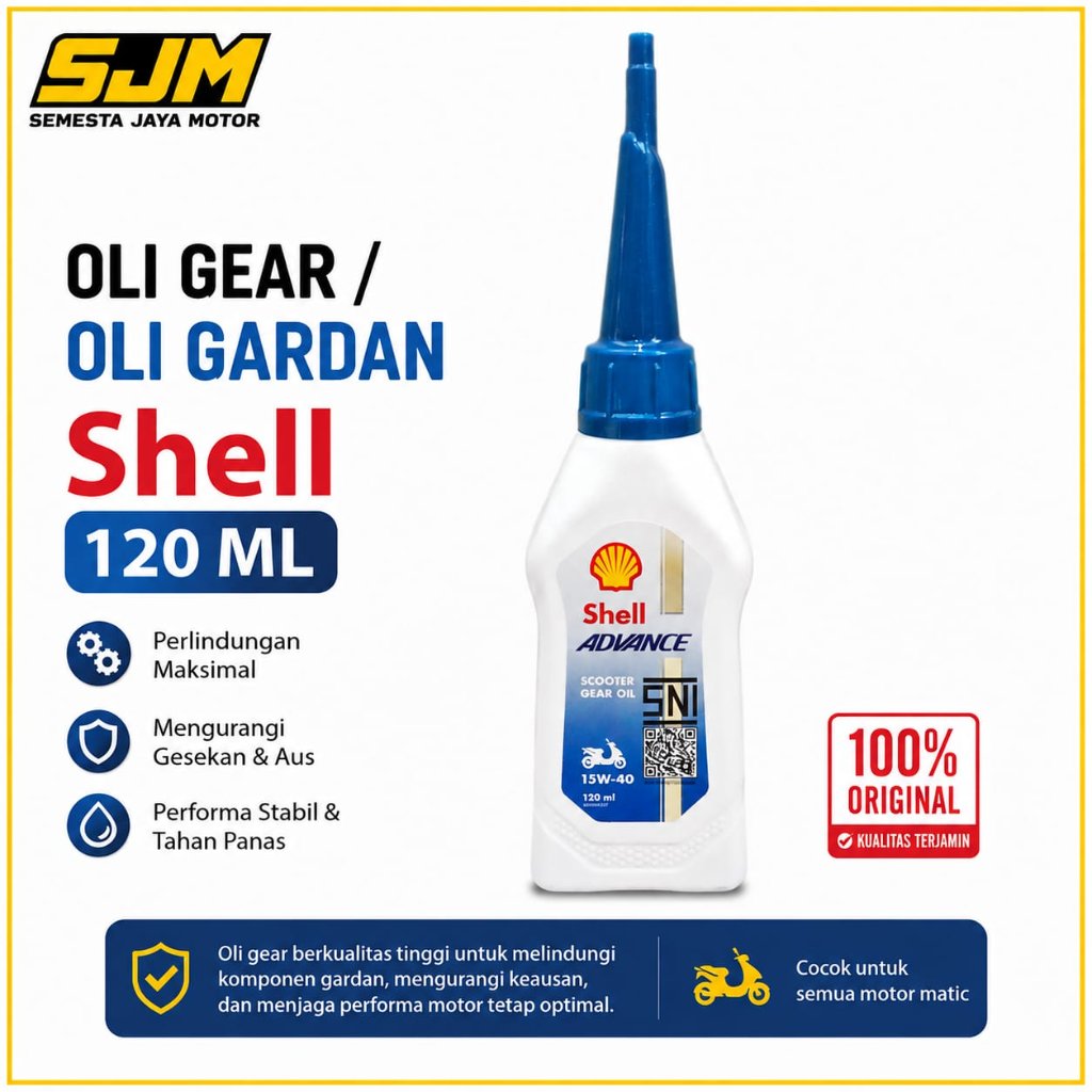 Oli Gardan Shell Oli Gear Shell 120 ML Original Shell 100%