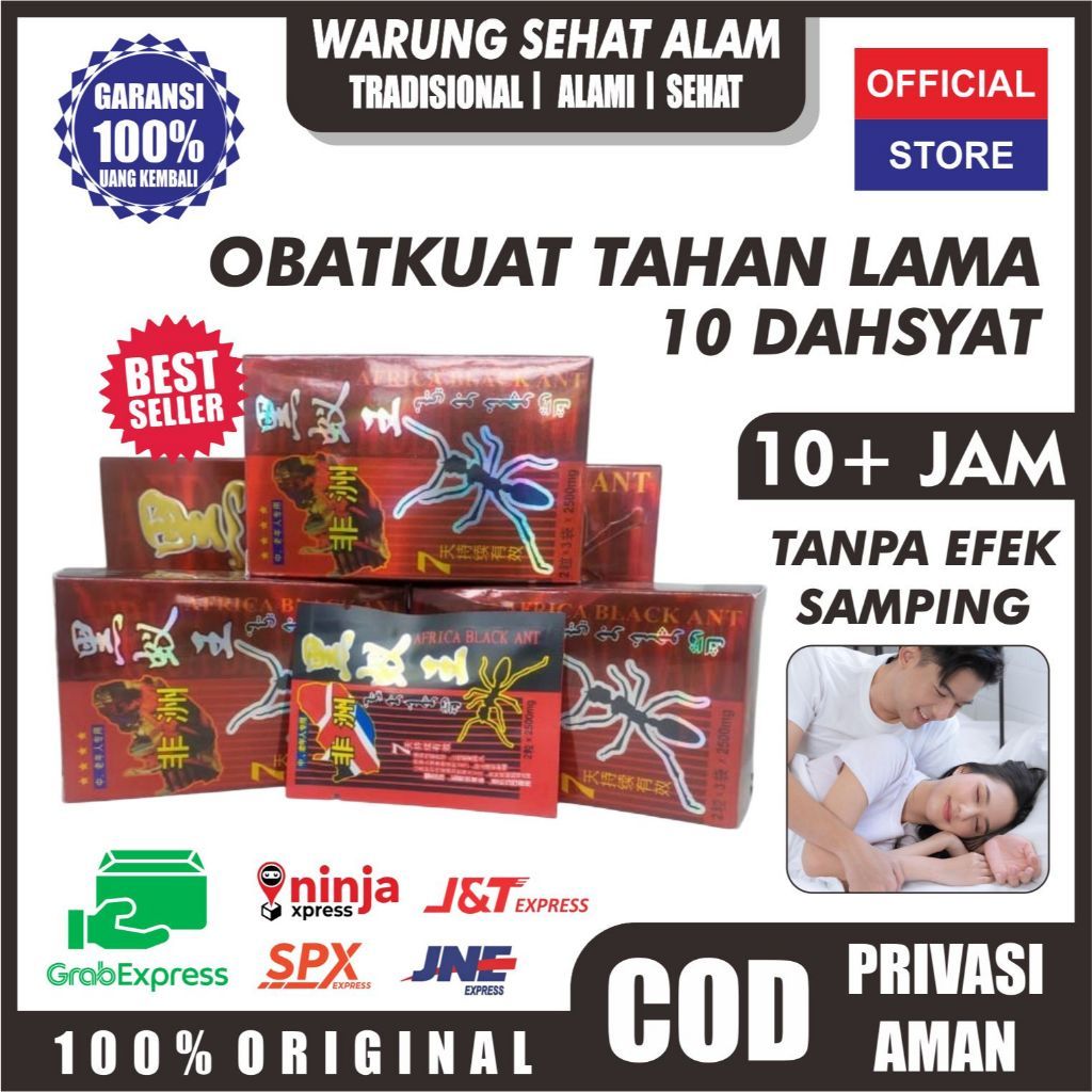 Semut BOX Hitam dof Afrika Black Ant9 Asli 1 Box Isi 9 Sachetan - Jamu Herbal Penjaga Stamina