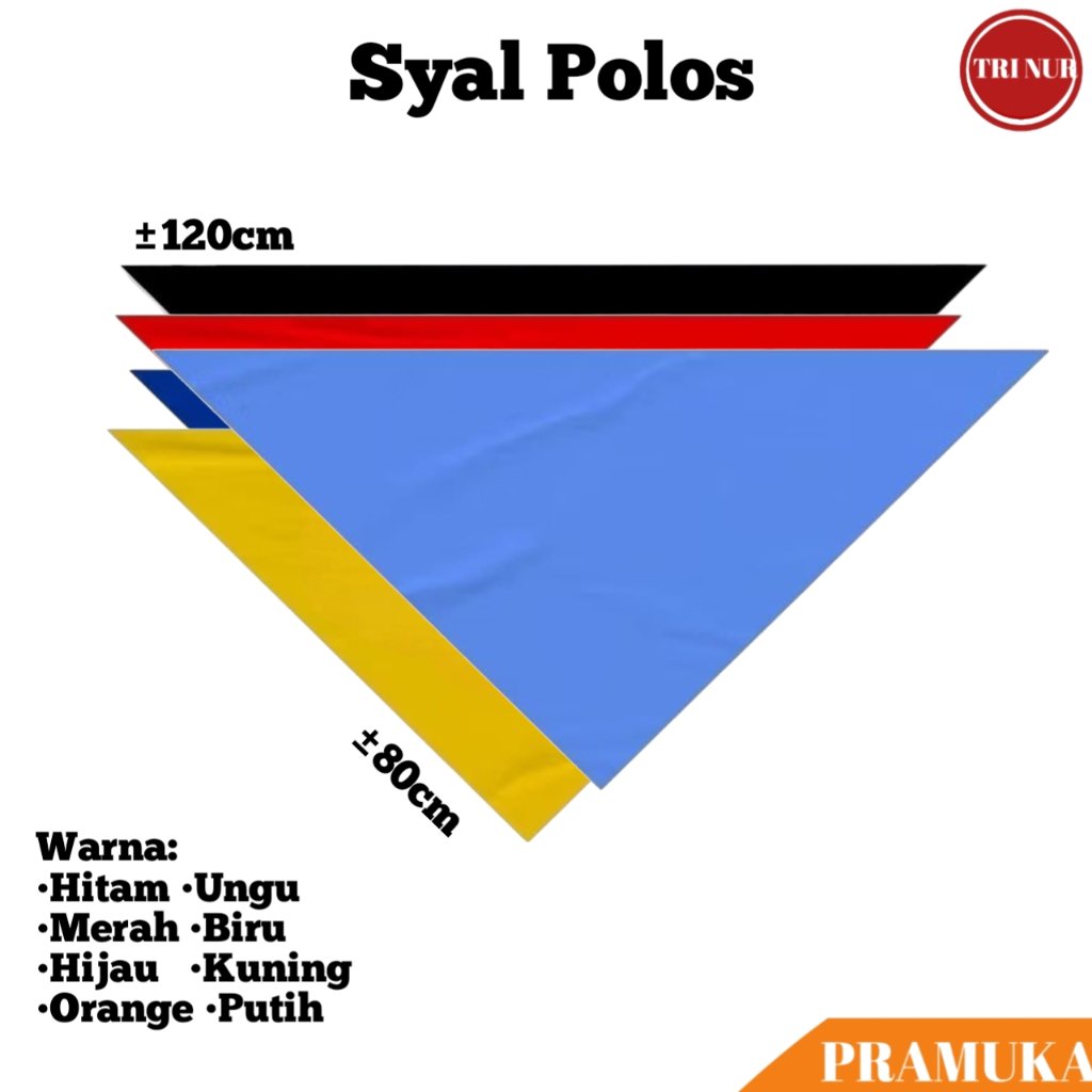 Syal Slayer Segitiga Polos / Syal Segitiga / Syal Outbond / Syal Penanda Jalan / Syal Hiking / Syal 